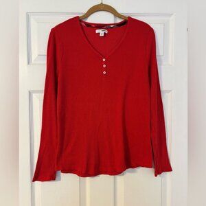 Sonoma Good For Life Rib Knit Long Sleeve Sleep Shirt Red Women’s Medium